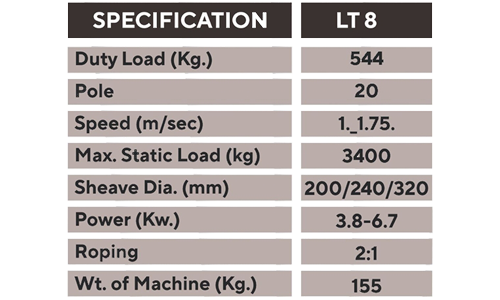 Upper Traction Elevator Unit Table